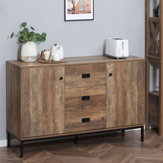 Sideboard, Storage Cabinet, Accent Cupboard Distressed Brown