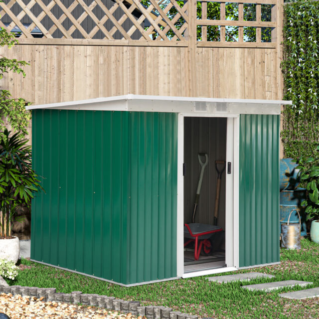 9ft x 4ft Corrugated Garden Metal Storage Shed Outdoor Tool Box w/ Kit
