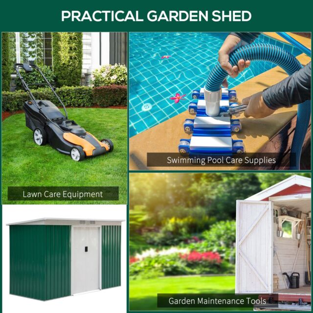 9ft x 4ft Corrugated Garden Metal Storage Shed Outdoor Tool Box w/ Kit